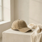 Washed Gabardine Cap - Beige
