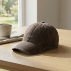 Washed Gabardine Cap - Brown