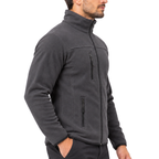 Charcoal Unisex Fleece Jacket with 3 Zip Pockets