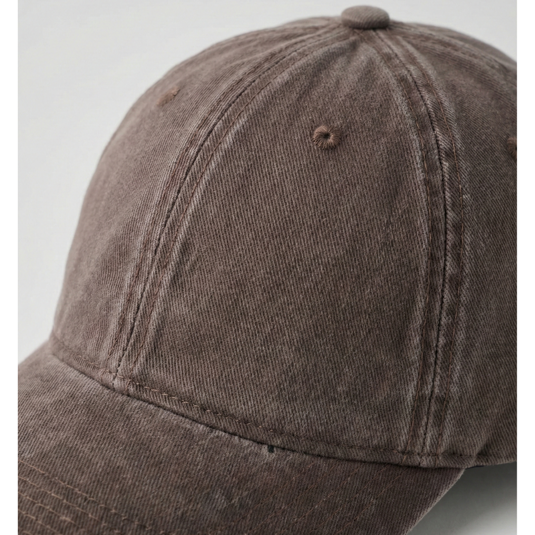 Washed Gabardine Cap - Brown