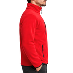 Red Unisex Fleece Jacket with 3 Zip Pockets