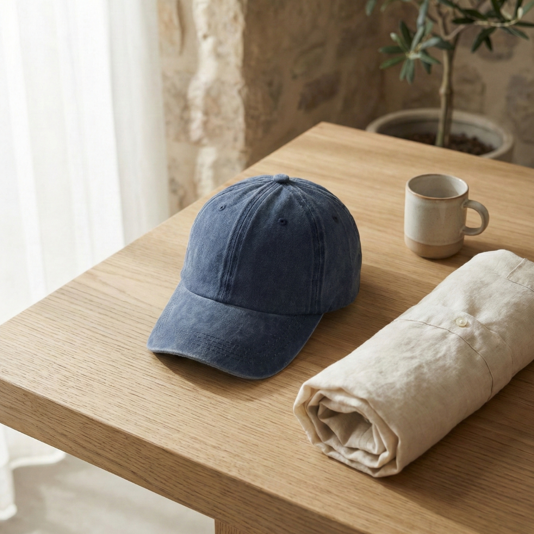Washed Gabardine Cap - Navy