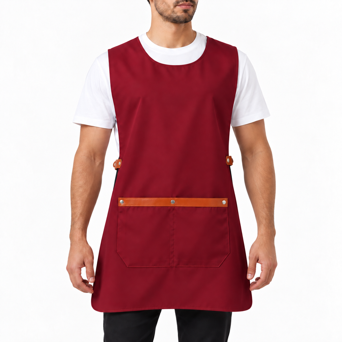 Milano burgundy professional apron – product photo 1