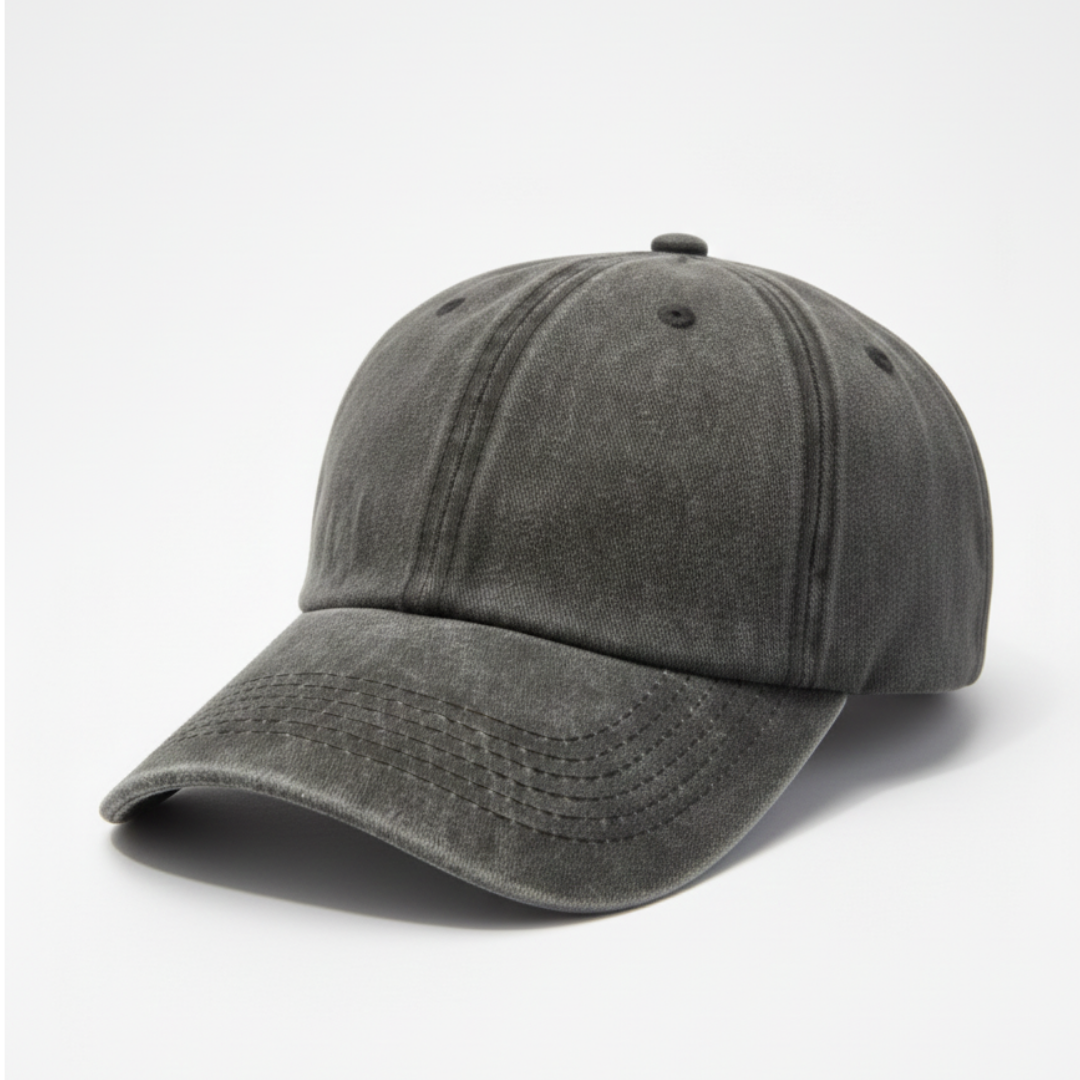 Washed Gabardine Cap - Charcoal