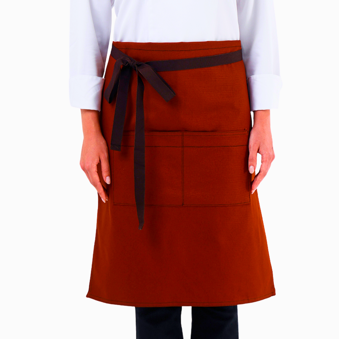 Terracotta Lisbon cotton waist apron, product view 1
