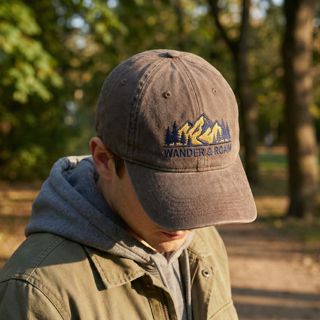 Washed Gabardine Cap - Brown