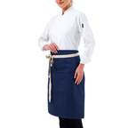 Navy Blue Lisbon cotton waist apron, product view 2