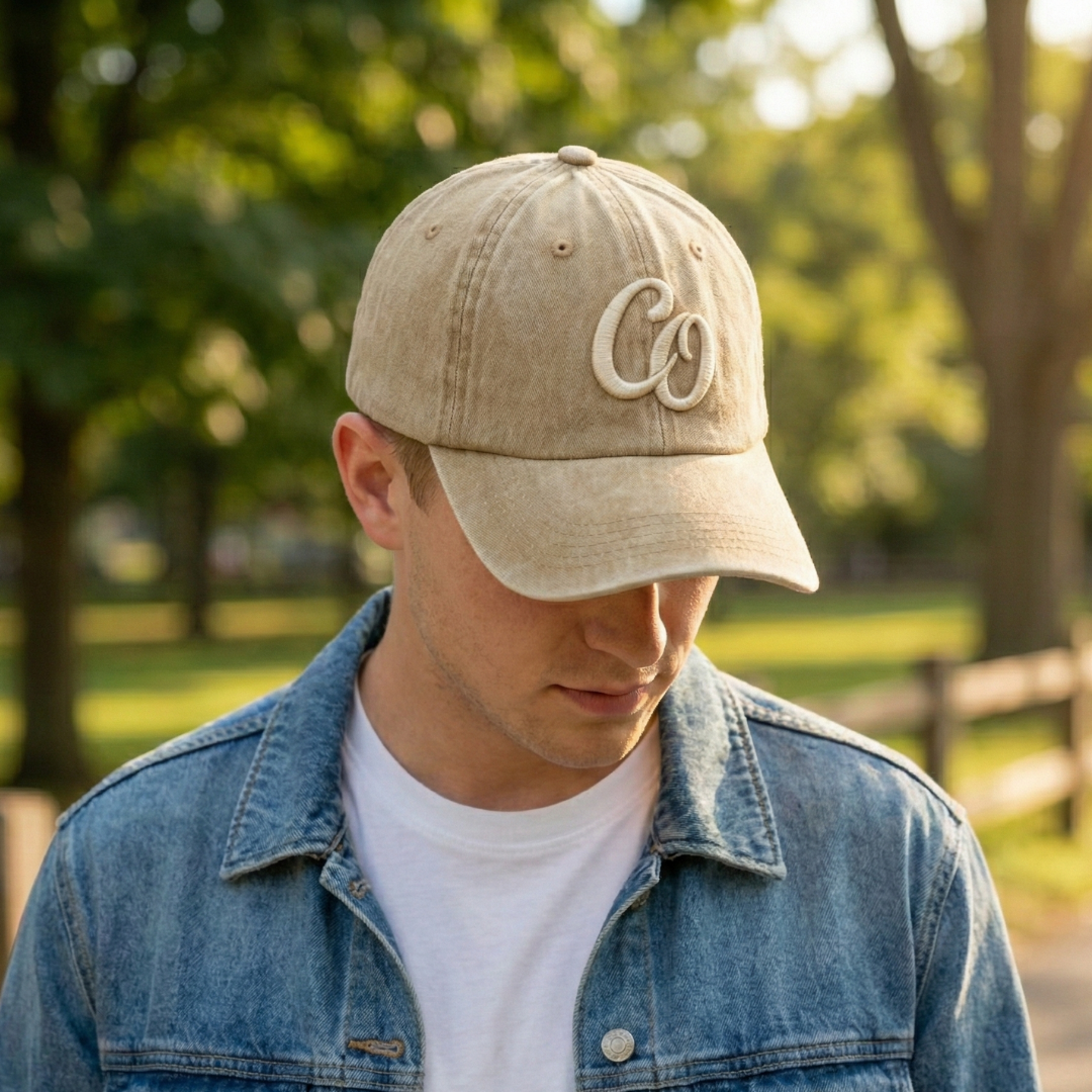 Washed Gabardine Cap - Beige