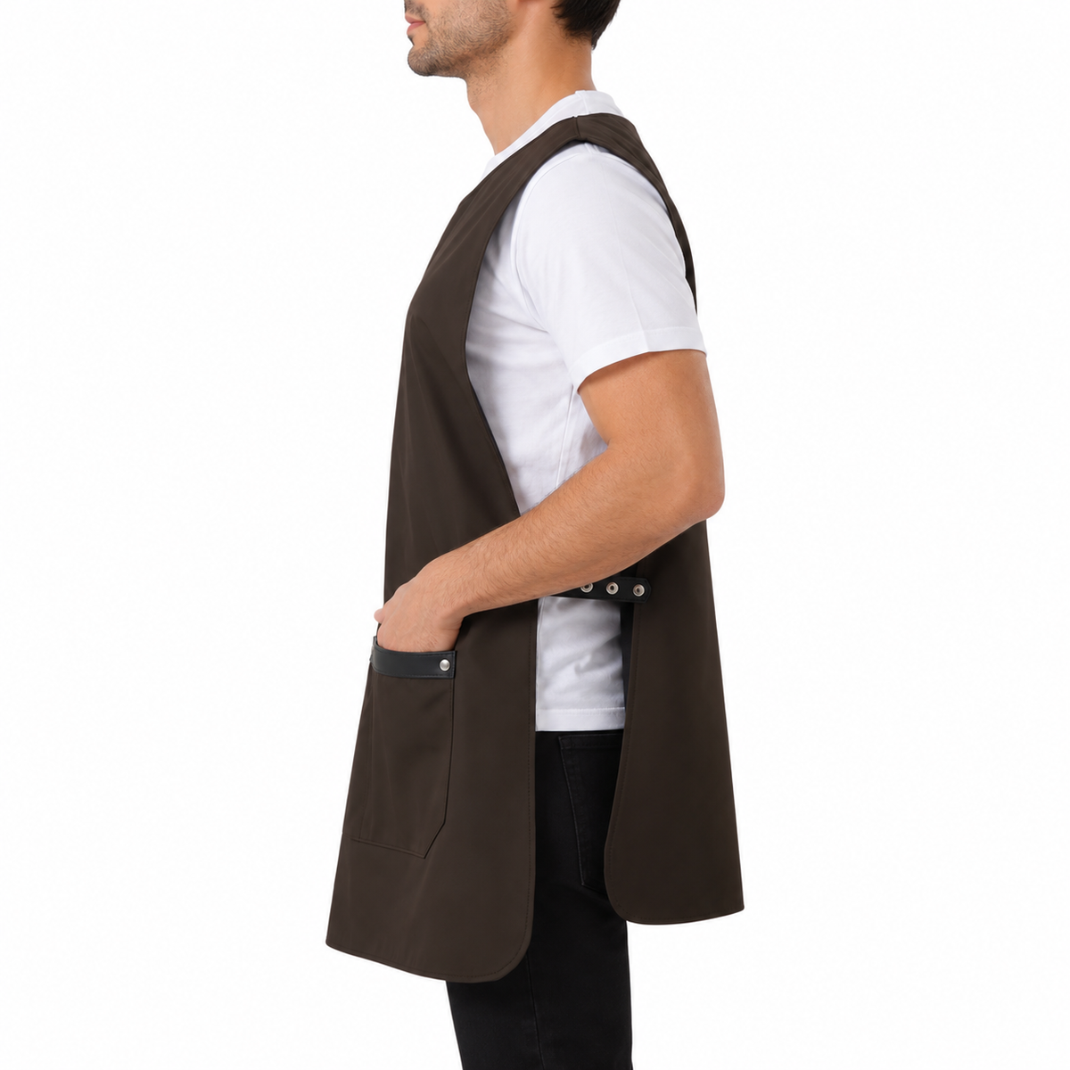 Milano brown professional apron – product photo 4