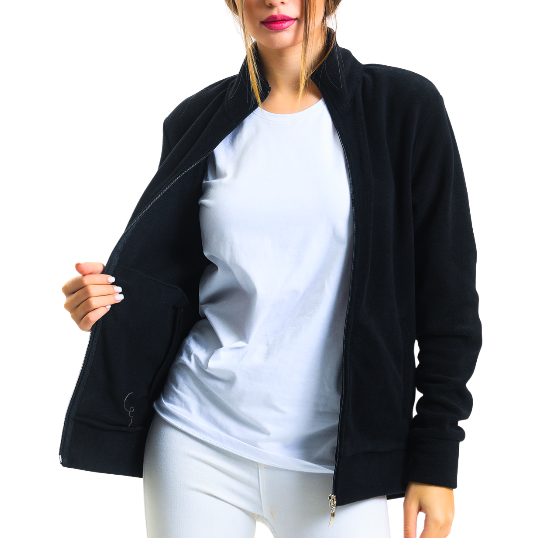 Black Unisex Full-Zip Fleece Jacket
