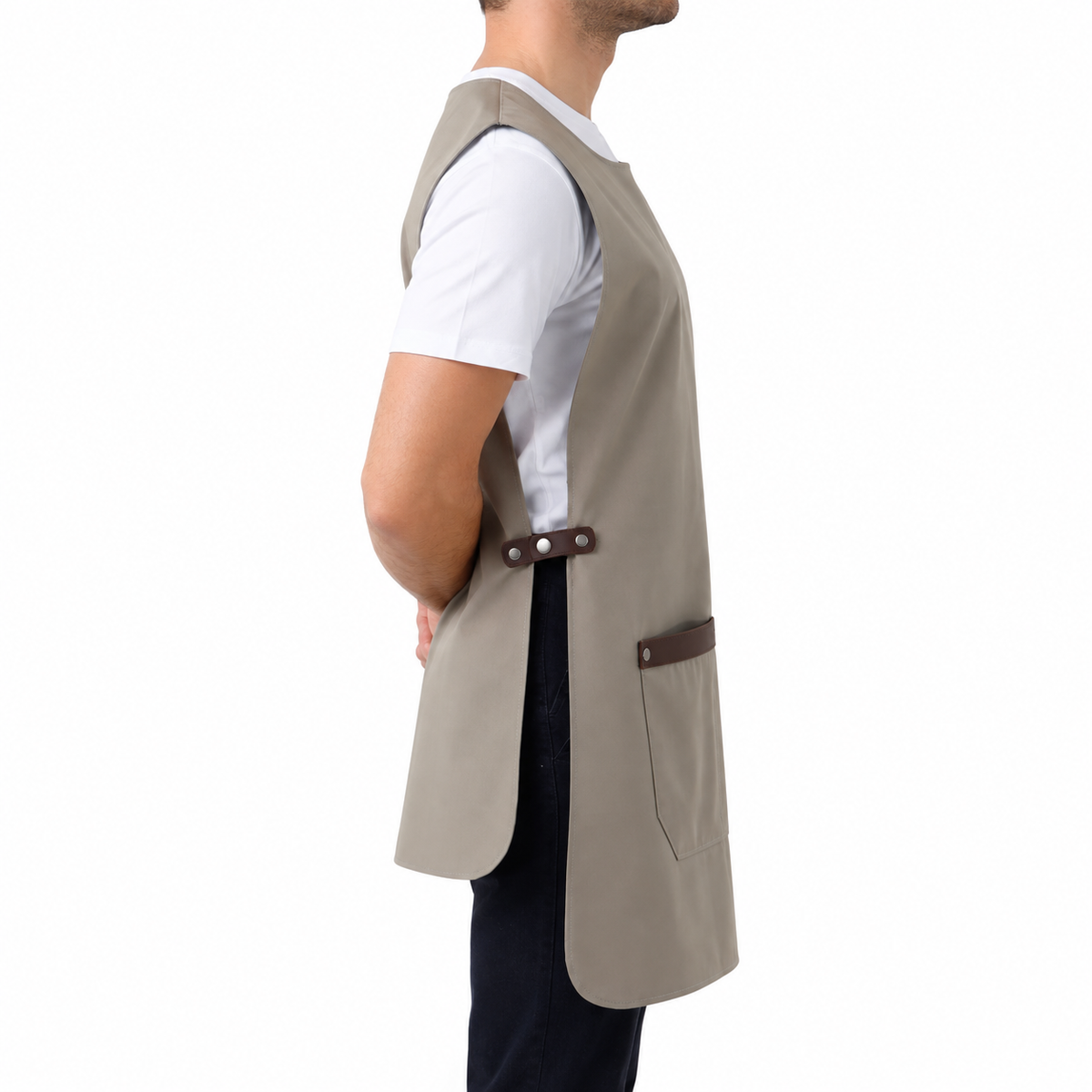 Milano light grey professional apron – product photo 2