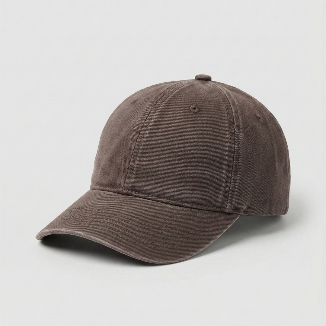Washed Gabardine Cap - Brown