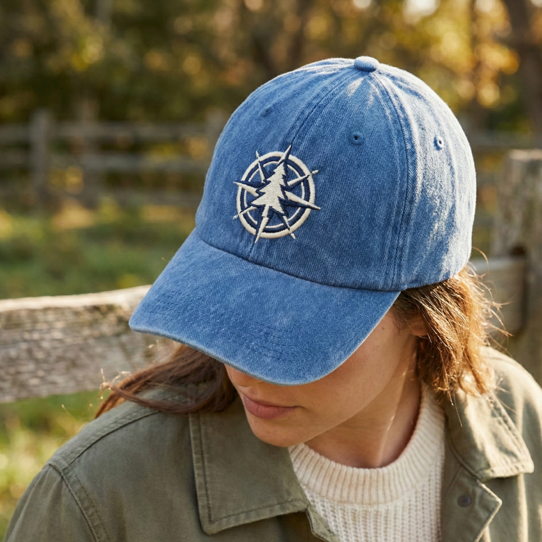 Washed Gabardine Cap - Blue
