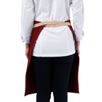 Burgundy Lisbon cotton waist apron, product view 5