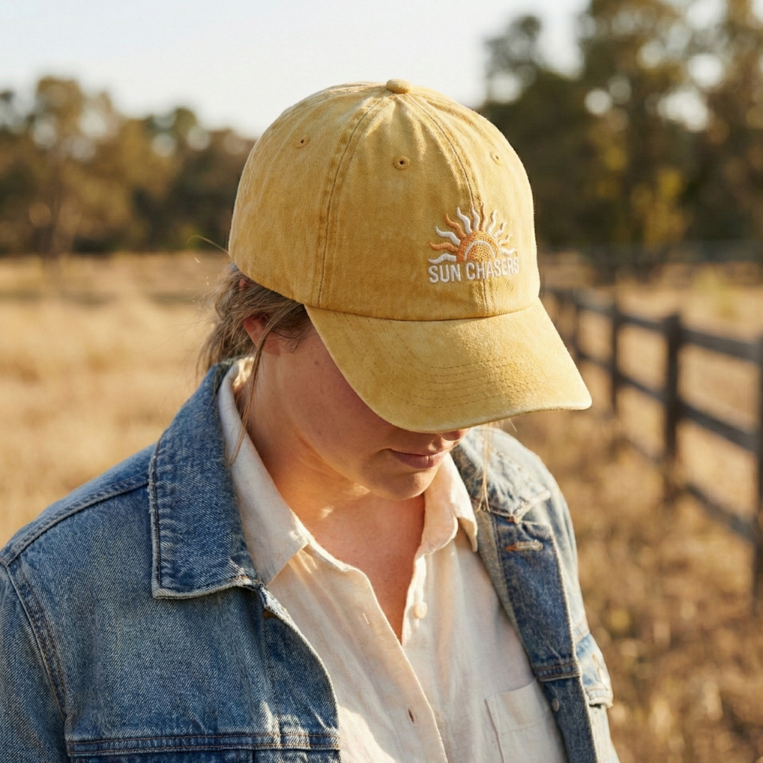 Washed Gabardine Cap - Yellow