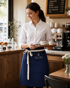 Navy Blue Lisbon cotton waist apron, product view 6