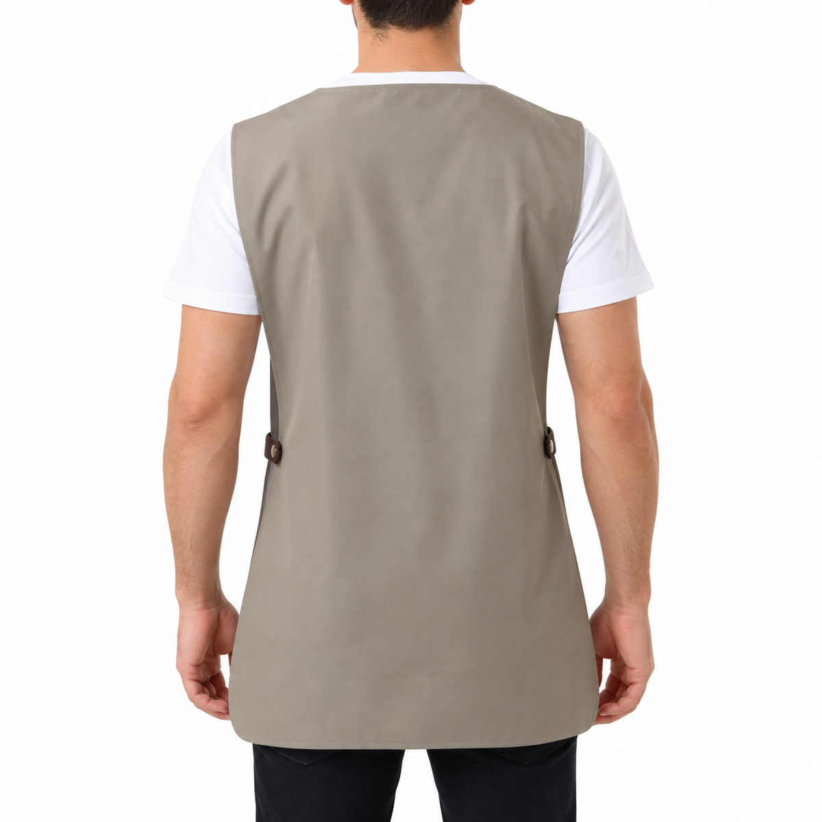 Milano light grey professional apron – product photo 4