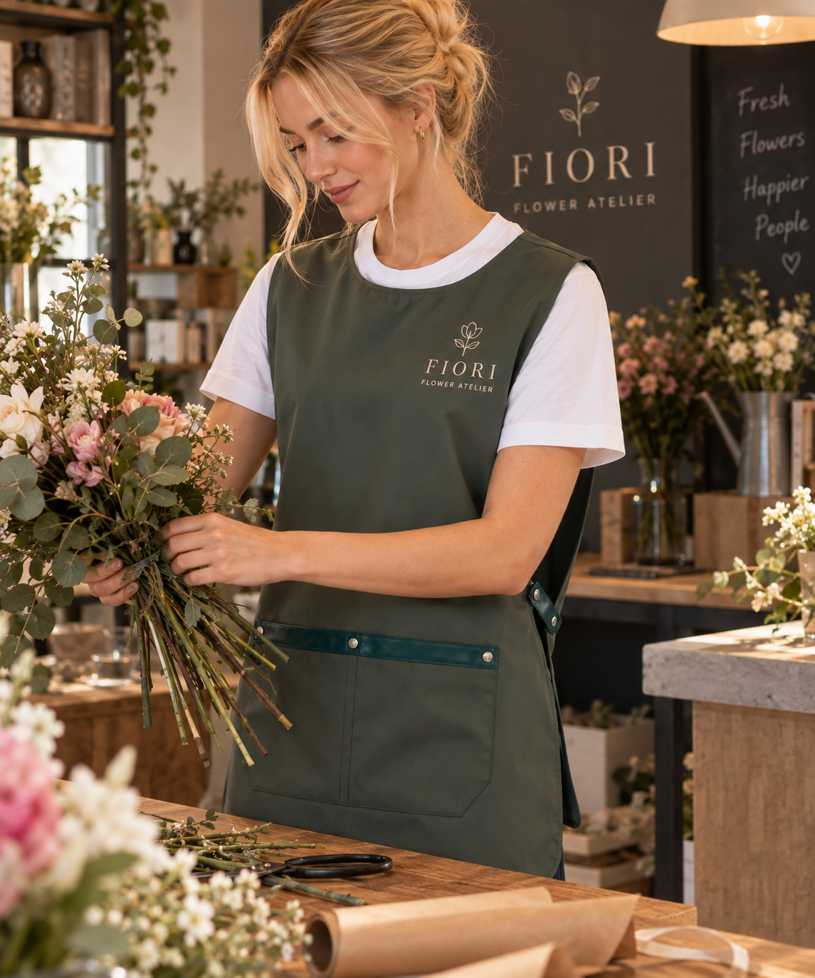 Milano khaki professional apron – product photo 6