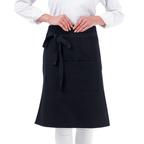 Black Lisbon cotton waist apron, product view 1