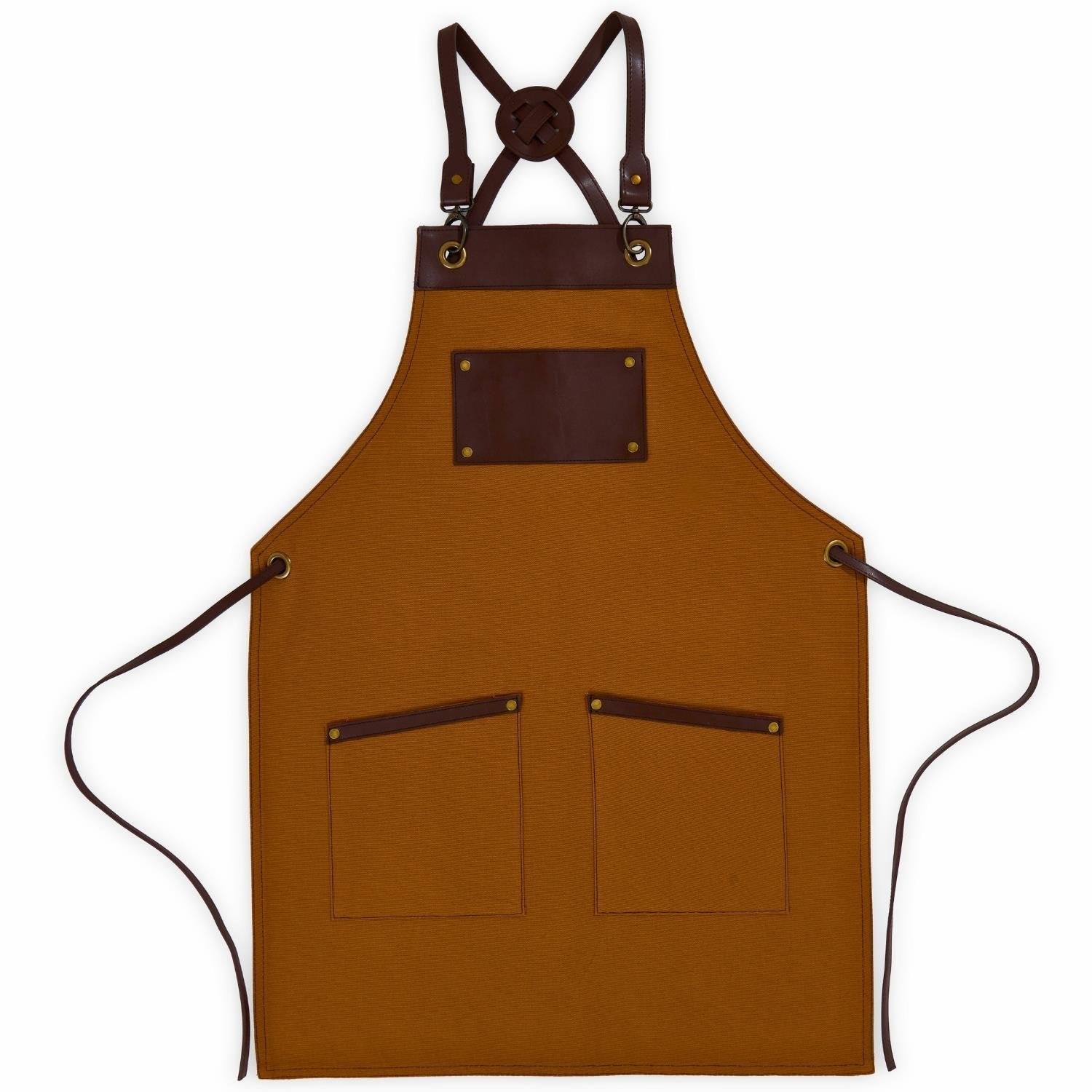 Personalised Premium Apron with Vegan Leather Accents
