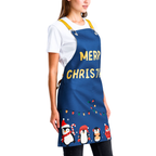Winter Holiday Apron - Festive Penguins