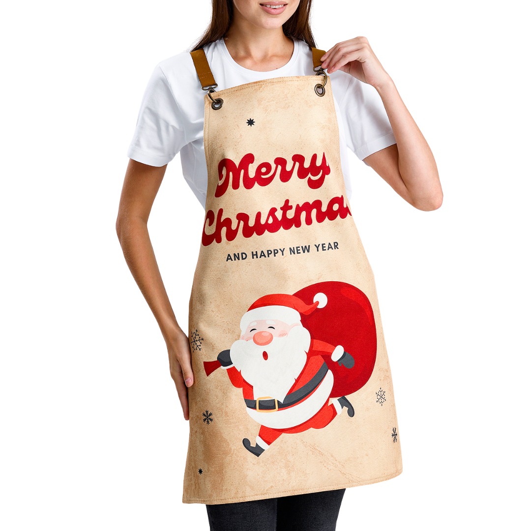 Winter Holiday Apron - Santa Sack