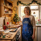 Winter Holiday Apron - Midnight Reindeer