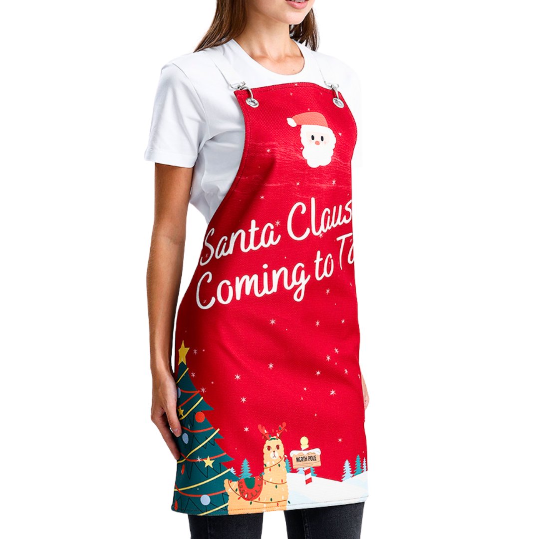 Winter Holiday Apron - Santa Claus Coming