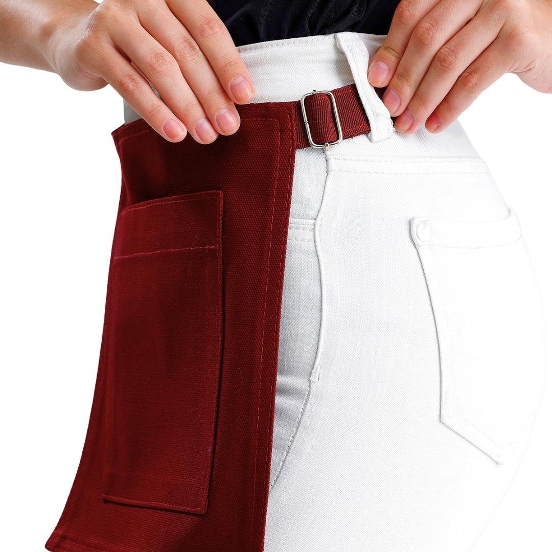Riga Waist Apron - Burgundy Red