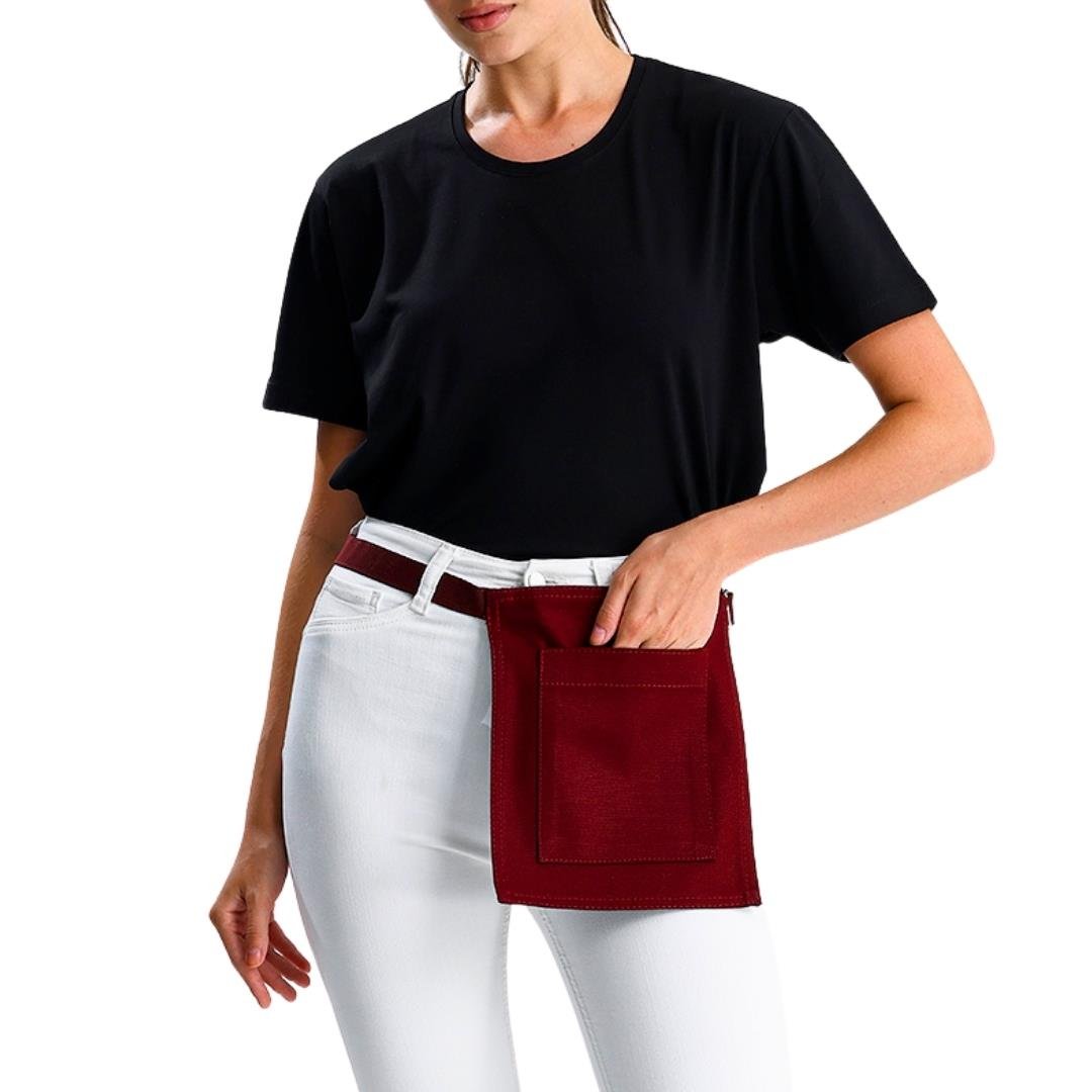 Riga Waist Apron - Burgundy Red