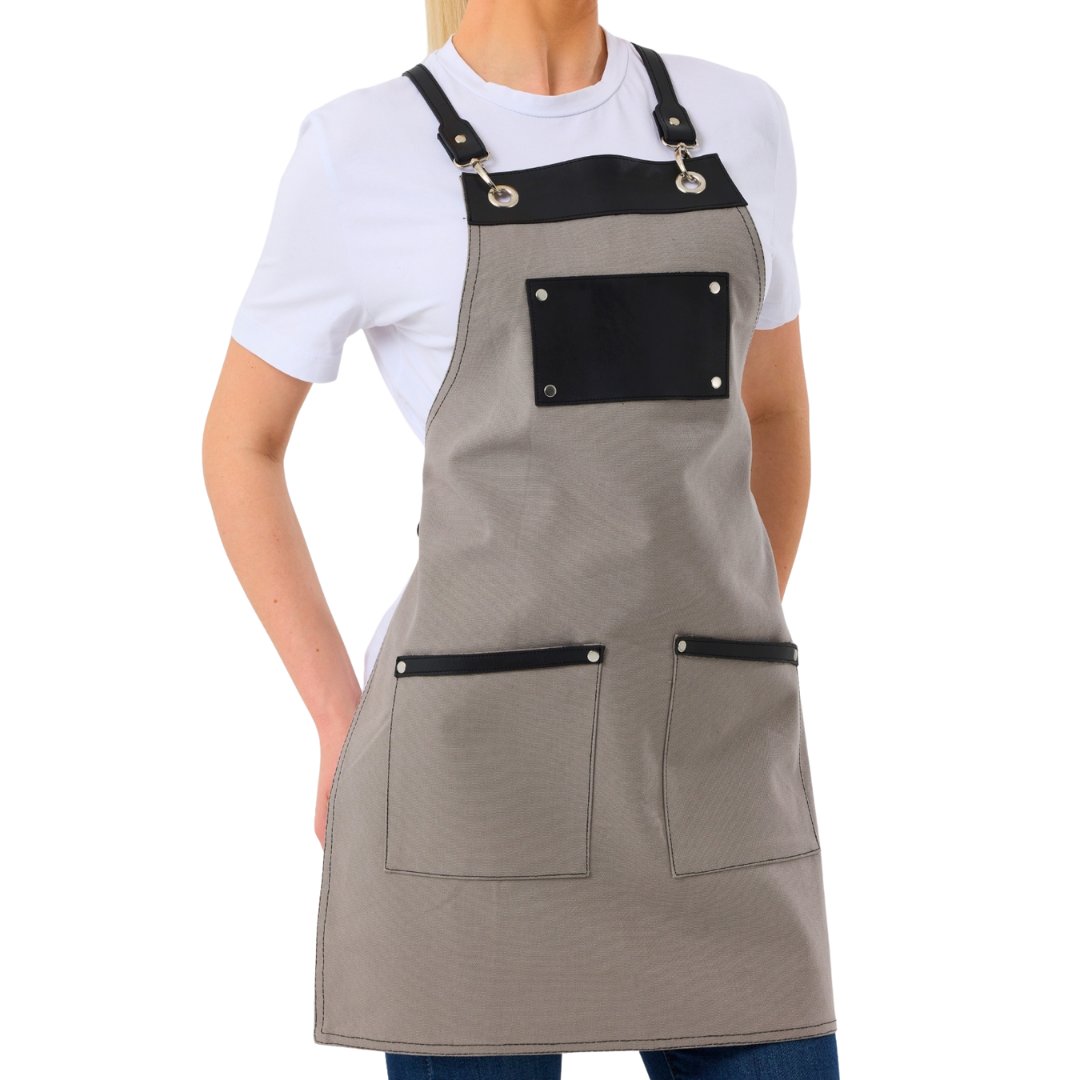 Personalised Premium Apron with Vegan Leather Accents